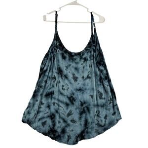 Torrid Tie Dye Swing Cami Tank Women’s 3X Blue Black Adjustable Strap Grunge